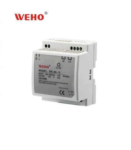 კვების ბლოკი WEHO DR-60-12 - DIN Rail 12V 60W კვების წყარო